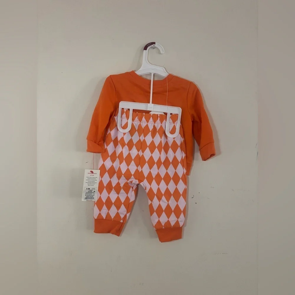 Baby Cat & Jack Matching Sets Orange Pumpkin Sweatshirt and Pants Set 3-6M